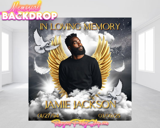 Memorial Backdrop | Celebration of Life Backdrop | Homegoing Backdrop | In Loving Memory Backdrop