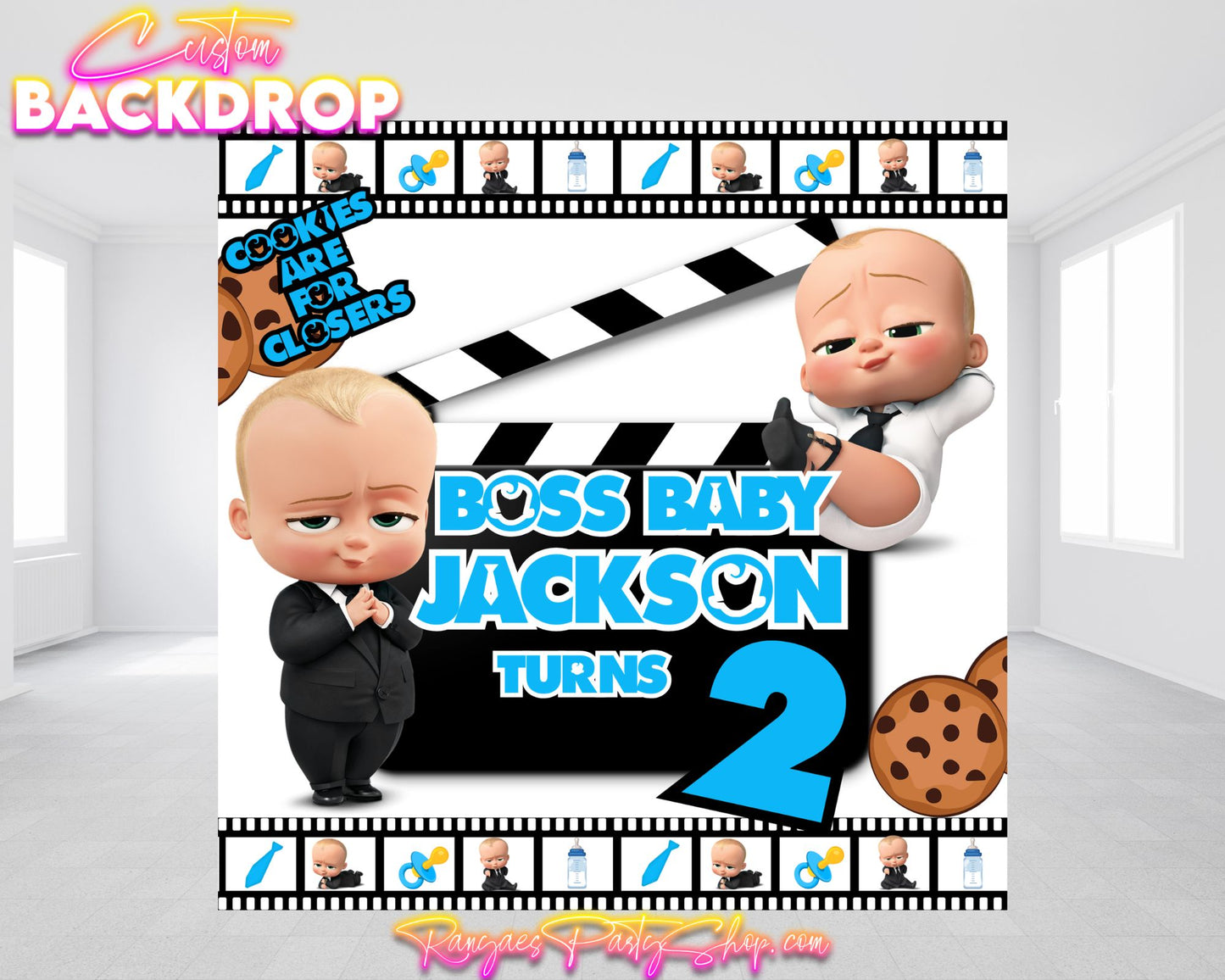 Boss Baby Backdrop | Boss Baby Banner | Party Backdrop | Birthday Backdrop | Boss Baby Party