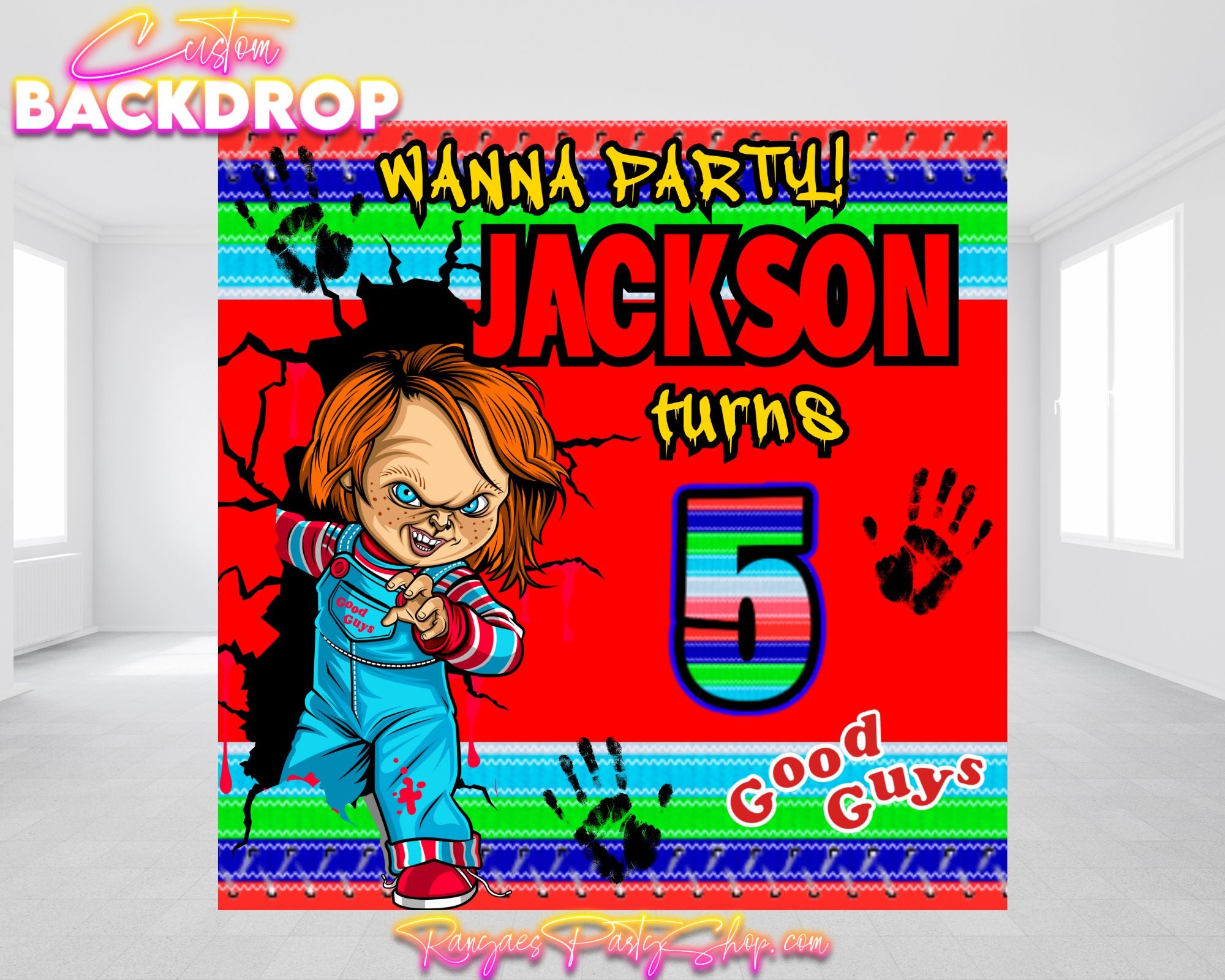 Chucky Backdrop | Chucky Child's Play Banner | Birthday Backdrop | Chu ...