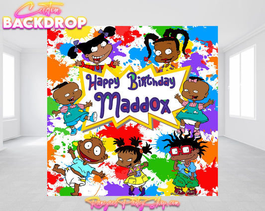 Rugrats Vinyl Backdrop | Kids Party Banner | Rugrats Birthday Party Decor | Birthday Backdrop