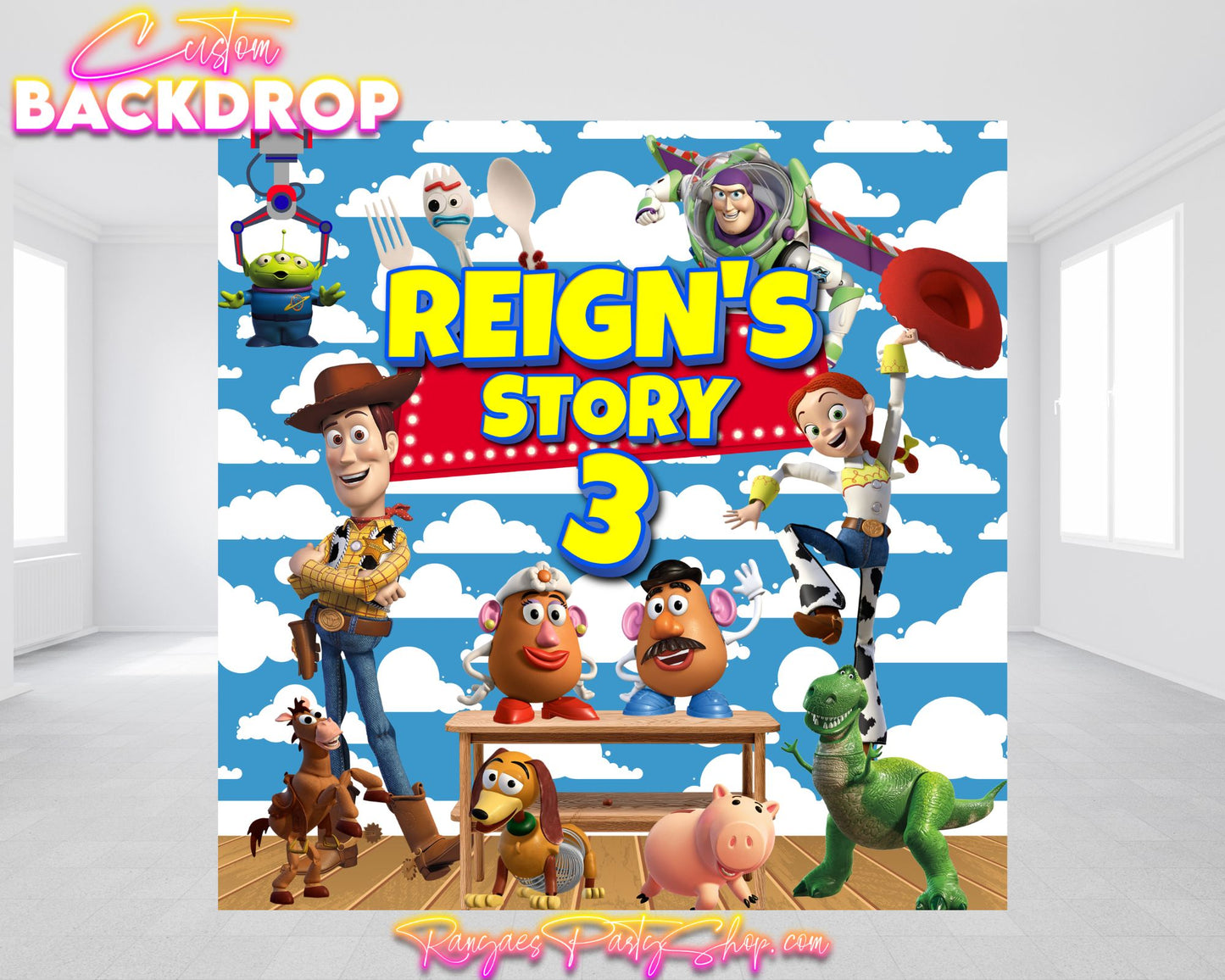 Toy Story Party Backdrop | Toy Story Birthday Party | Toy Story Banner | Birthday Backdrop