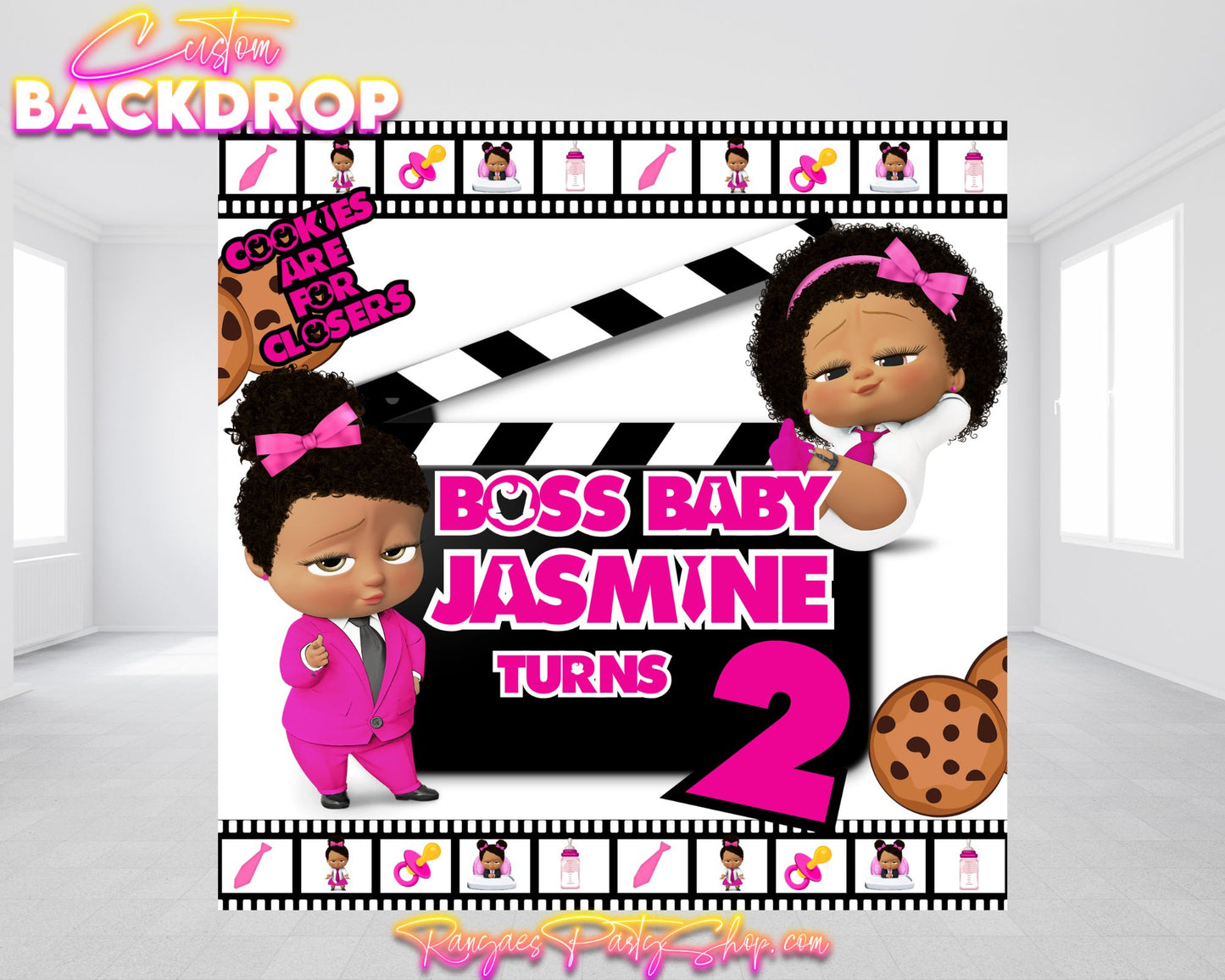 Girl Boss Baby Backdrop | Girl Boss Baby Banner | Party Backdrop | Birthday Backdrop | Boss Baby Party