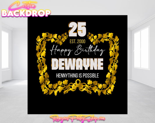 Cognac Vinyl Backdrop | Birthday Backdrop | Birthday Party Banner | Henny Backdrop