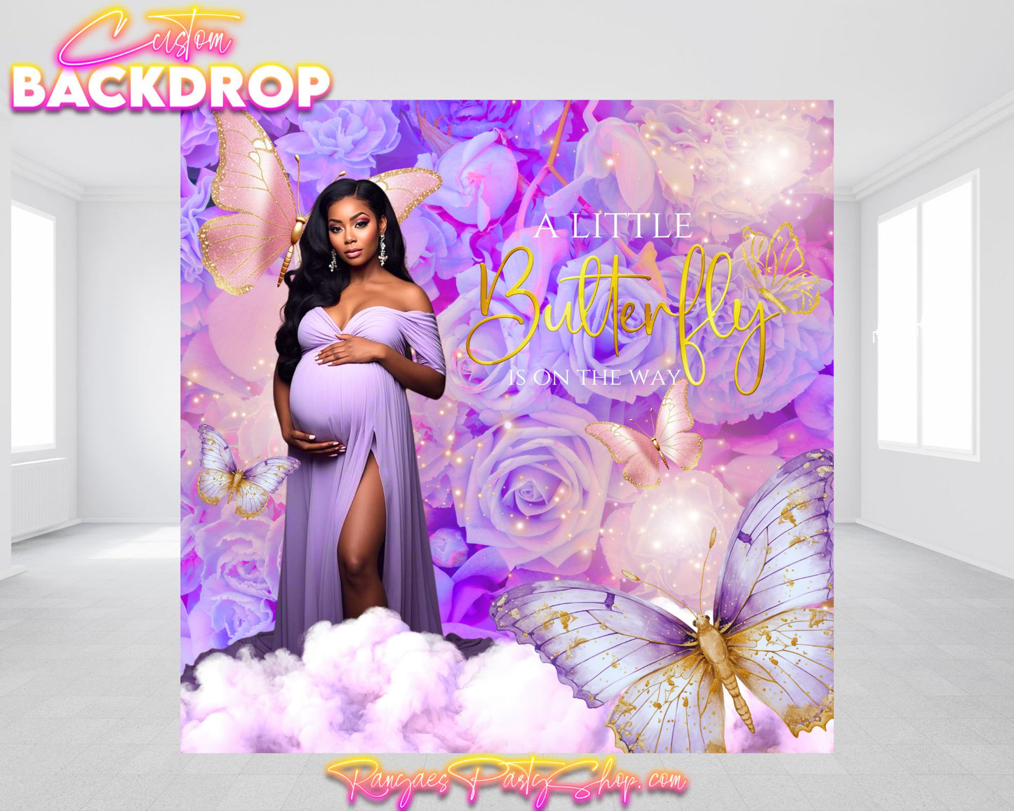 Little Butterfly On The Way Baby Shower Backdrop | Butterfly Baby Shower | Baby Shower Decorations |  A Little Butterfly On The Way