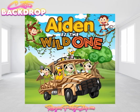 Mickey Safari Vinyl Backdrop | Safari Birthday Backdrop | Safari Birthday Banner | Mickey's Safari