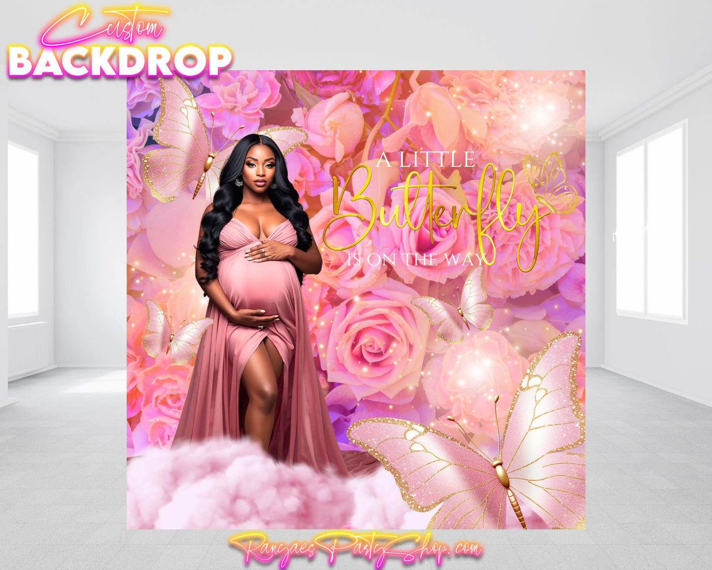 Little Butterfly On The Way Baby Shower Backdrop | Butterfly Baby Shower | Baby Shower Decorations |  A Little Butterfly On The Way