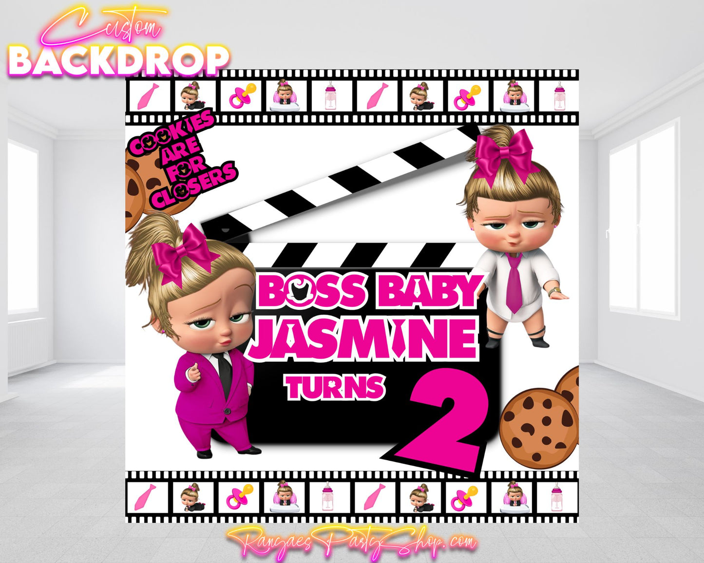 Girl Boss Baby Backdrop | Girl Boss Baby Banner | Party Backdrop | Birthday Backdrop | Boss Baby Party