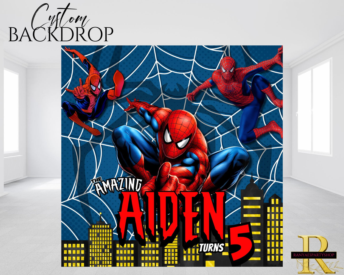 Spiderman Birthday Party Backdrop | Spiderman Banner | Spiderman Party | Birthday Backdrop