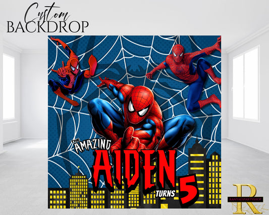 Spiderman Birthday Party Backdrop | Spiderman Banner | Spiderman Party | Birthday Backdrop
