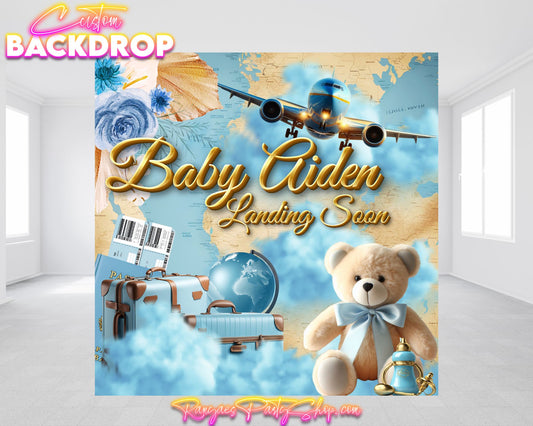 Baby Landing Soon Baby Shower  Backdrop | Landing Soon Baby Shower | Baby Shower Decorations | Baby Landing Soon
