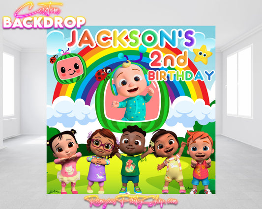 Cocomelon Backdrop | Cocomelon Birthday Backdrop | Cocomelon Banner | Cocomelon | Backdrops | Banners