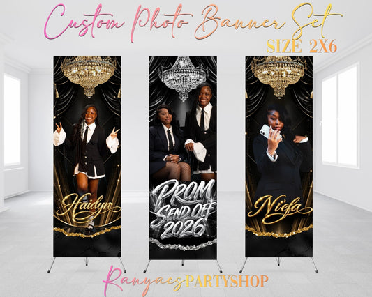 Prom Send Off Glossy Photo Banners Set | Graduation 2026 Banners | Prom 2026 Banners | CLO 2026