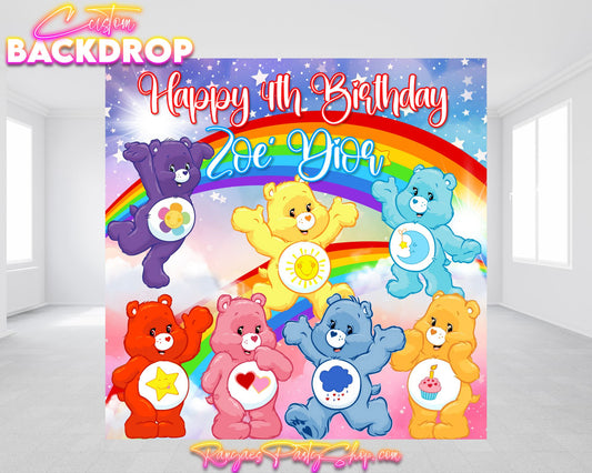 Care Bears Backdrop | Care Bears Banner | Care Bear Birthday Backdrop | Care Bears Baby Shower Backdrop