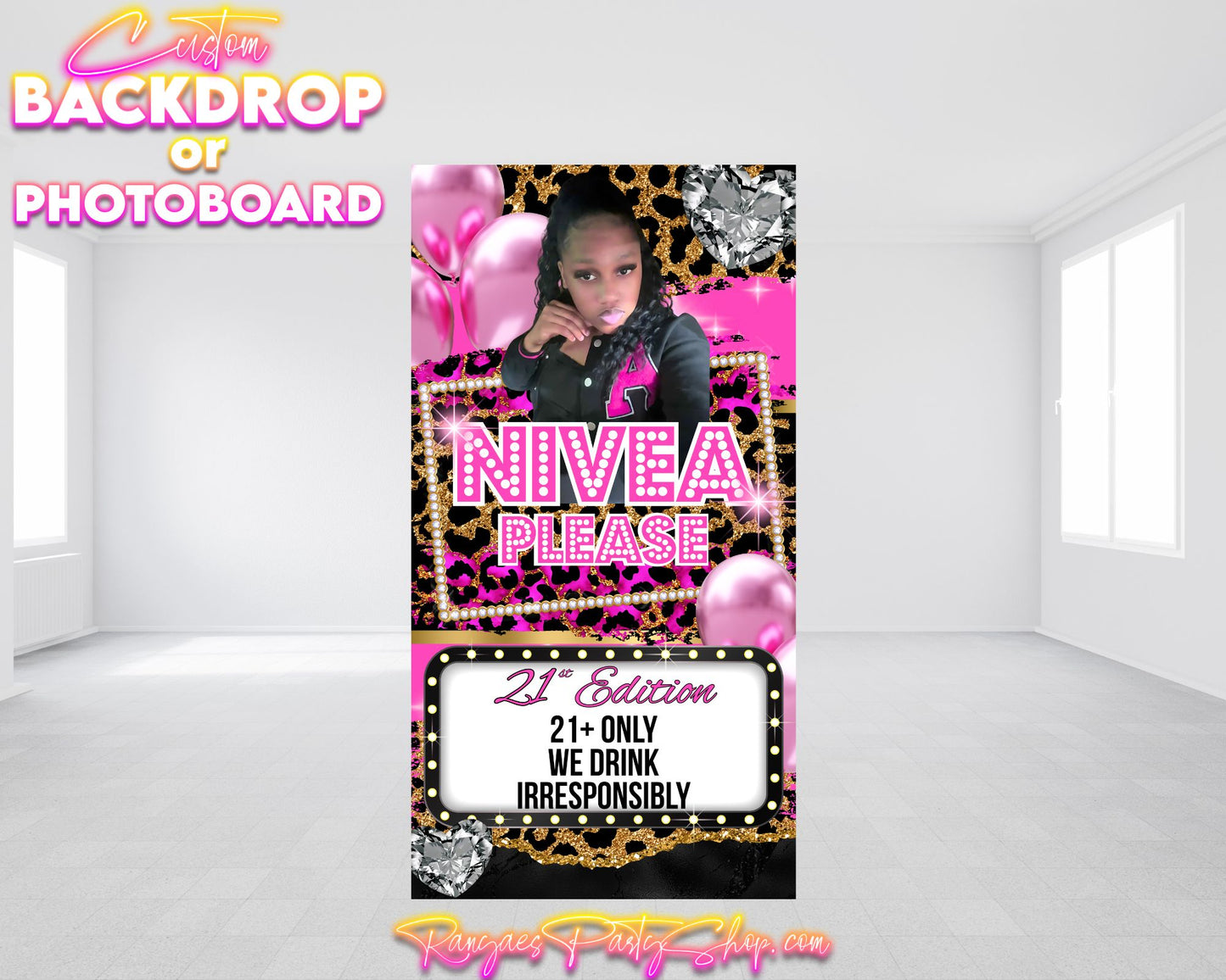 Cheetah Theme Birthday Backdrop | Cheetah Theme Birthday Photo Board | Custom Birthday Backdrop or Photo Board | Cheetah Birthday Party Decorations