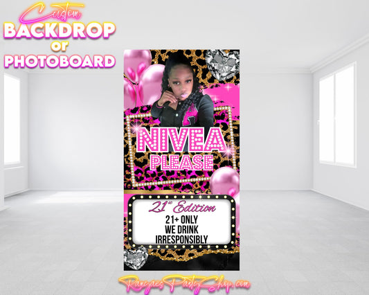 Cheetah Theme Birthday Backdrop | Cheetah Theme Birthday Photo Board | Custom Birthday Backdrop or Photo Board | Cheetah Birthday Party Decorations