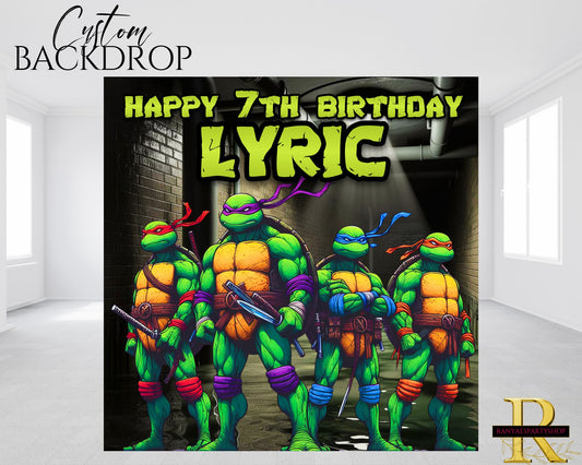 Ninja Turtles Party Backdrop | TMNT Party Banner | TMNT Party Backdrop | Birthday Backdrop