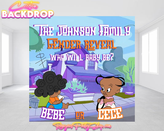 Proud Family Gender Reveal | BeBe or CeCe Gender Reveal Backdrop | Gender Reveal Decorations