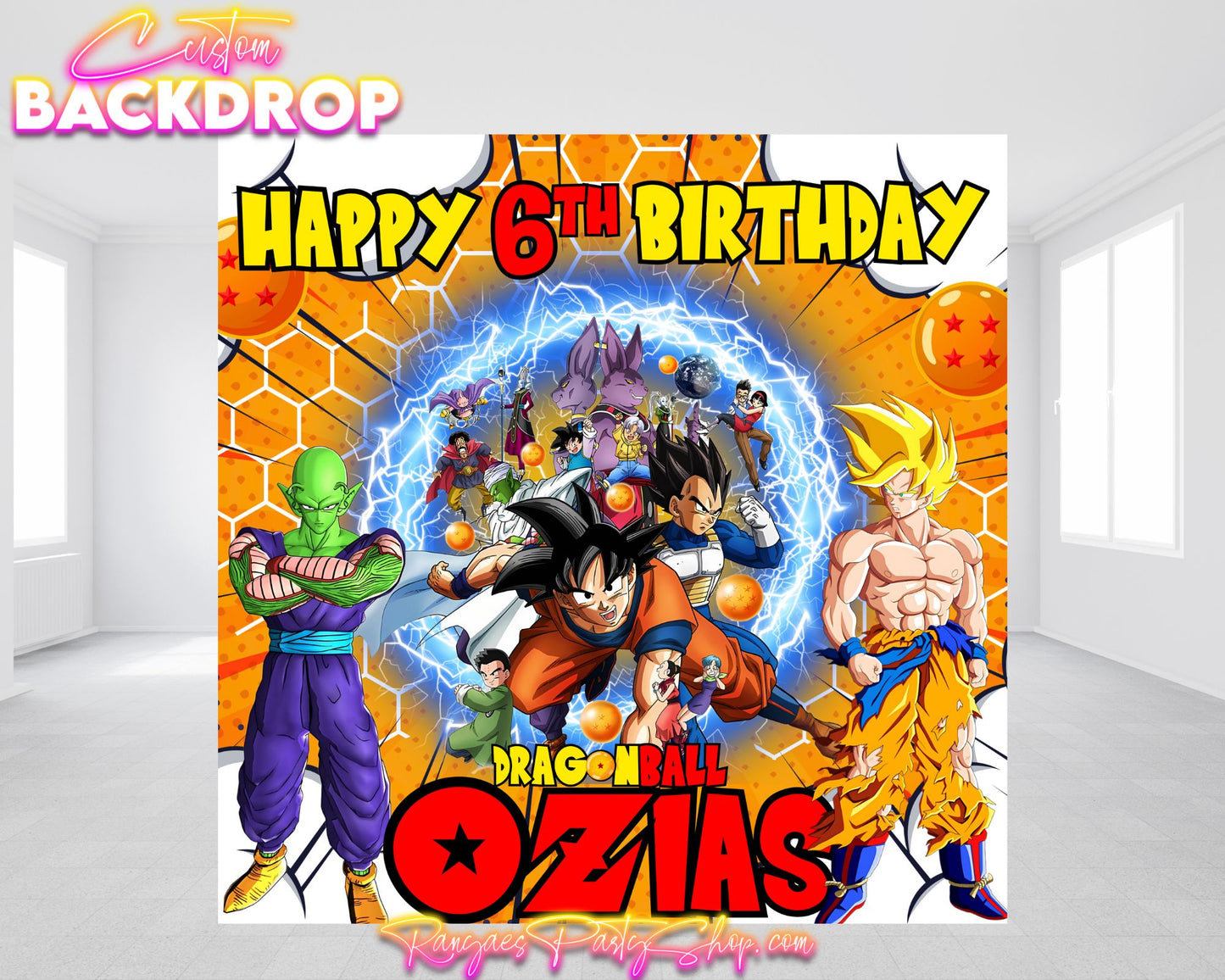 Anime Party Backdrop | Dragon Ball Z Banner | Birthday Backdrop | DragonBall Z Birthday Party | Anime Party
