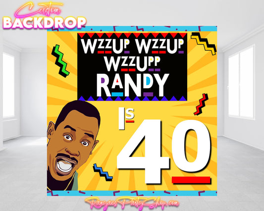 Martin  Birthday Backdrop | WuzzUp Birthday Banner | Birthday Backdrop | 90's Birthday Party Decorations