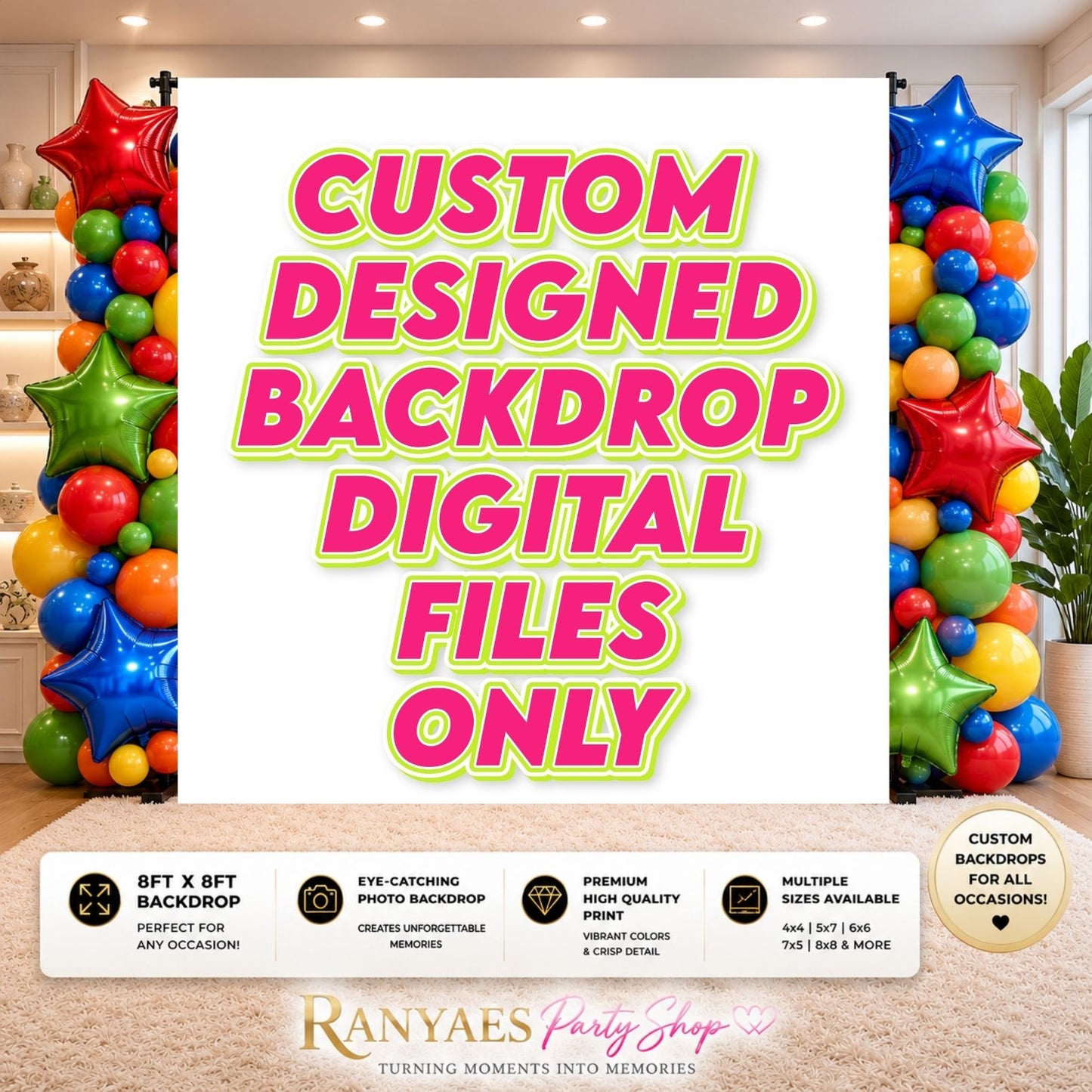 Backdrop Digital File Purchase | Already Designed Backdrop Digital File | Custom Backdrop Design Digital File