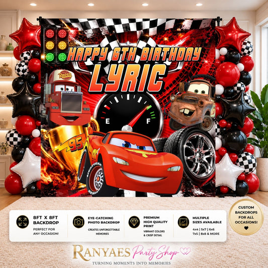 Cars Backdrop | Cars Banner | Birthday Backdrop | Cars Birthday Party | Cars Party Banner