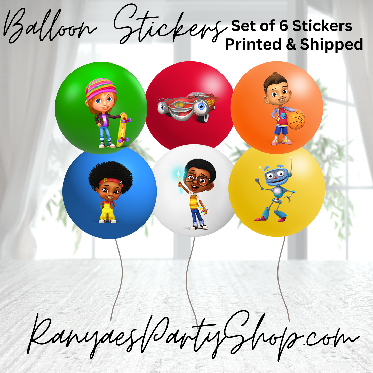Motown Magic Balloon Stickers | Set of 6 Stickers | Motown Magic Party | Motown Magic Decor | Balloon Stickers