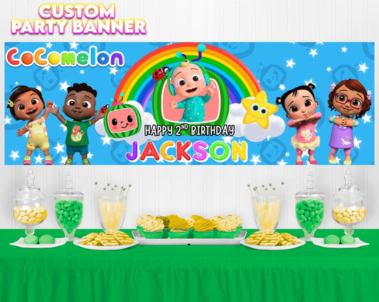 Cocomelon Birthday Banner | Cocomelon Birthday Party | Birthday Banner | Printed & Shipped