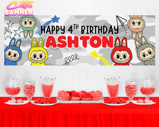 Labubu Birthday Banner | Labubu Birthday Party Decorations | Party Banner | Labubu Banner | Printed & Shipped
