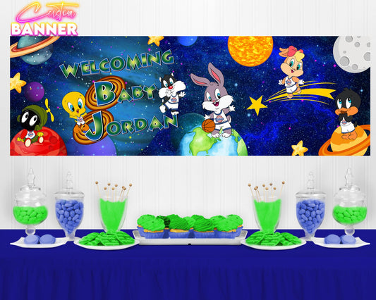 Baby Space Jam Baby Shower Banner | Space Jam Baby Shower Banner | Party Banner | Printed & Shipped