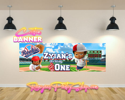Boss Baby Rookie of the Year Party Banner | 1st Birthday Party Banner | Rookie of the Year Birthday Party | Party Banner | Printed & Shipped