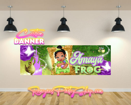 Baby Tiana Birthday Banner | Baby Tiana Birthday Party Decorations | Party Banner | Princess and the Frog Banner | Printed & Shipped