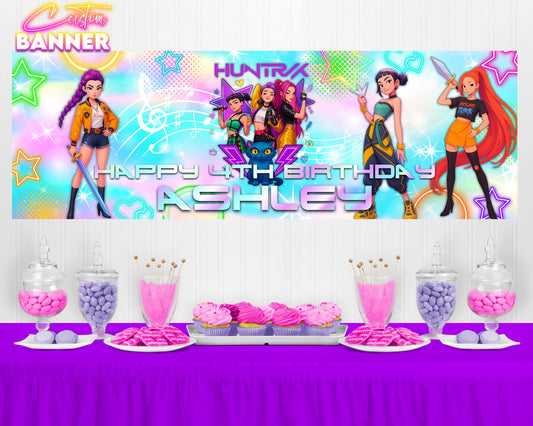 KPOP Demon Hunter Party Banner | KPOP Birthday Party Banner | KPOP Demon Hunter Birthday Party | Party Banner | Printed & Shipped