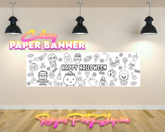 Halloween Coloring Banner | Coloring Fun | Family Fun | Group Activity | Coloring Activity