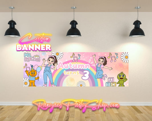 Ms. Rachel Birthday Banner | Ms. Rachel Birthday Party Decorations | Party Banner | Printed & Shipped