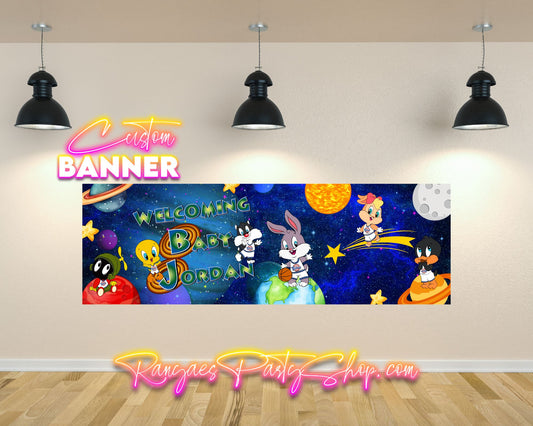 Baby Space Jam Baby Shower Banner | Space Jam Baby Shower Banner | Party Banner | Printed & Shipped