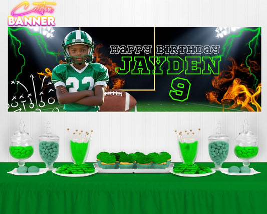 Football Theme Birthday Banner | Football Birthday Party Decorations | Party Banner | Football | Printed & Shipped