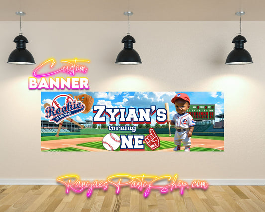 Rookie of the Year Party Banner | 1st Birthday Party Banner | Rookie of the Year Birthday Party | Party Banner | Printed & Shipped