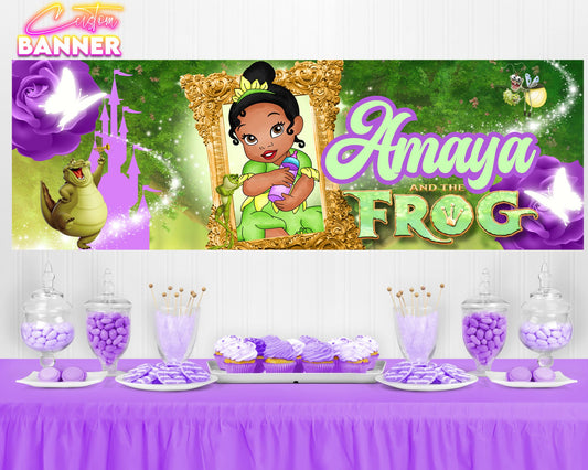 Baby Tiana Birthday Banner | Baby Tiana Birthday Party Decorations | Party Banner | Princess and the Frog Banner | Printed & Shipped