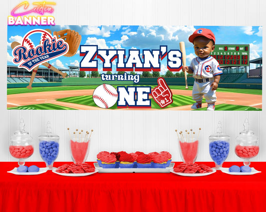 Rookie of the Year Party Banner | 1st Birthday Party Banner | Rookie of the Year Birthday Party | Party Banner | Printed & Shipped