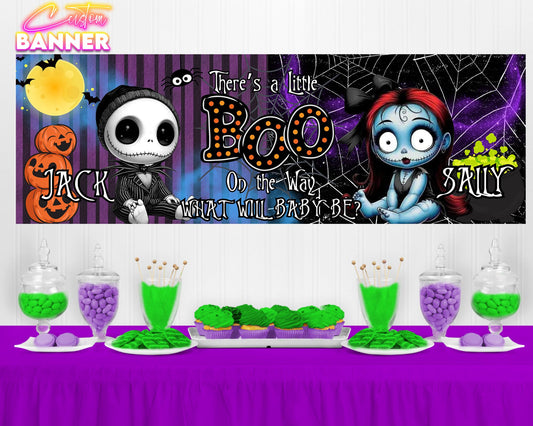 Jack or Sally Gender Reveal Banner | Gender Reveal Banner | Jack or Sally Gender Reveal Party | Gender Reveal Banner | Printed & Shipped