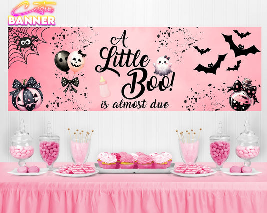 A Little Boo is Almost Due Baby Shower Banner | Baby Shower Banner | Printed & Shipped