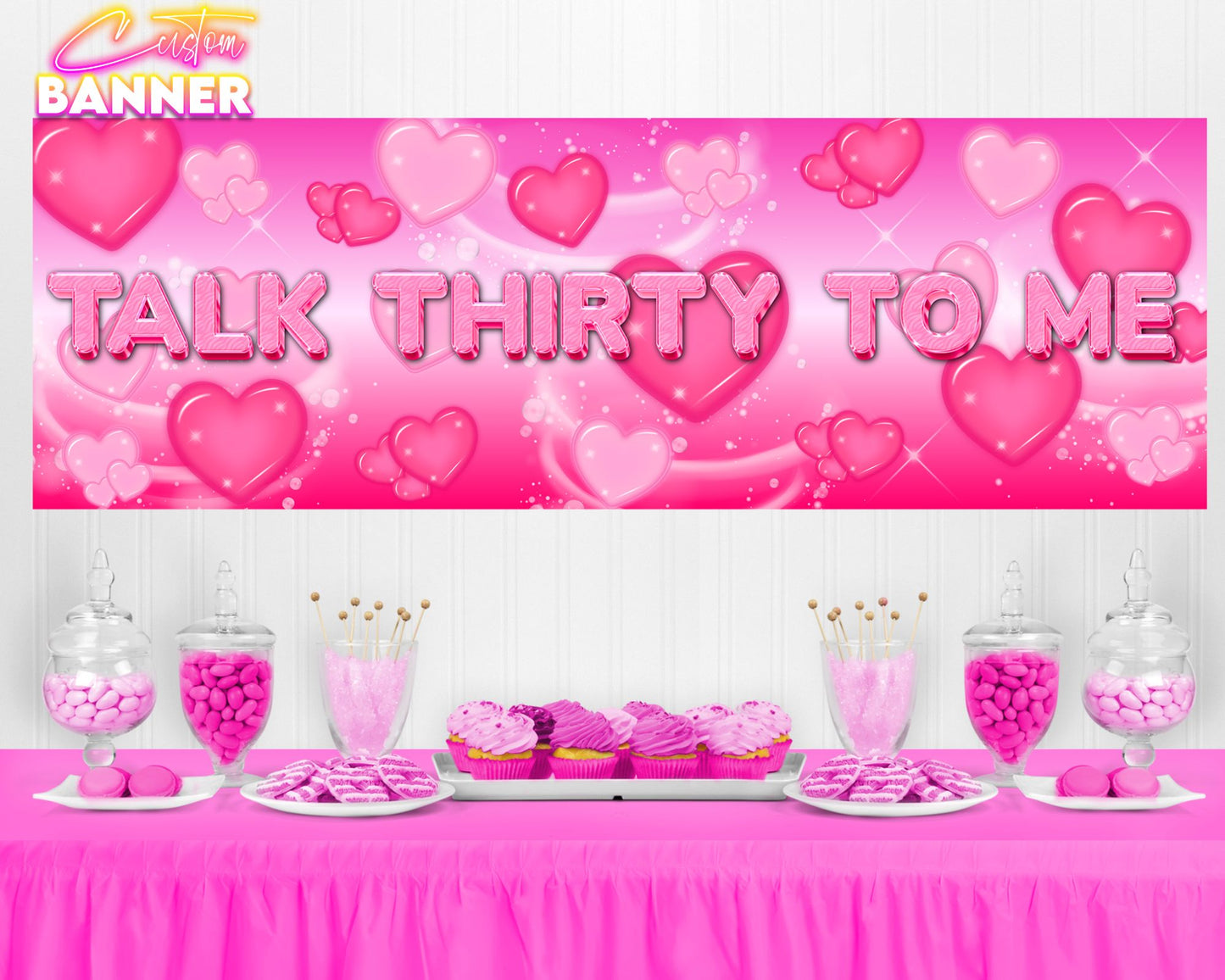 Talk Thirty To Me Birthday Banner | 30th Birthday Party Decorations | Party Banner |Thirtieth Birthday Banner | Printed & Shipped