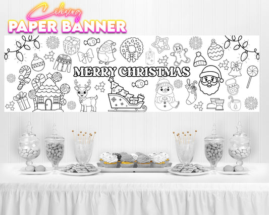 Christmas Coloring Banner | Coloring Fun | Family Fun | Group Activity | Christmas Activity |