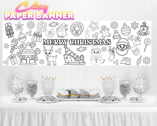 Christmas Coloring Banner | Coloring Fun | Family Fun | Group Activity | Christmas Activity |