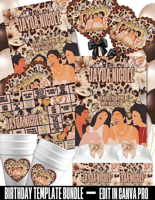 Waiting to Exhale Digital Party Package | Adult Party Bundle | Edit with CANVA PRO | Digital File Only
