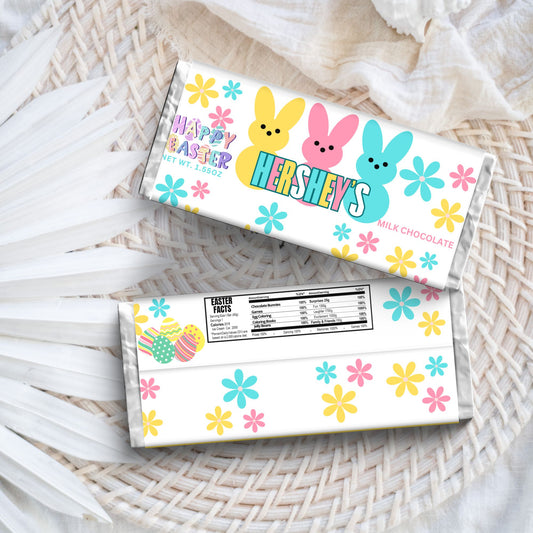 Easter Chocolate Bar Wrapper | Easter Basket Treats | Easter Party Favors | Instant Download | Digital File Only