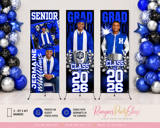 Graduation 2026 Glossy Photo Banners Set | Graduation 2026 Banners | Class of 2026 Banners | CLO 2026
