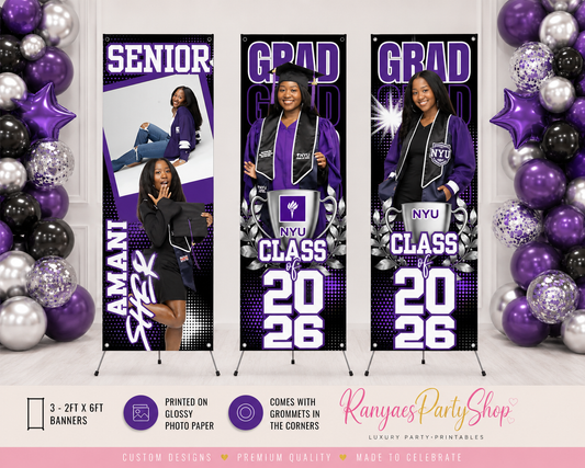 Graduation 2026 Glossy Photo Banners Set | Graduation 2026 Banners | Class of 2026 Banners | CLO 2026