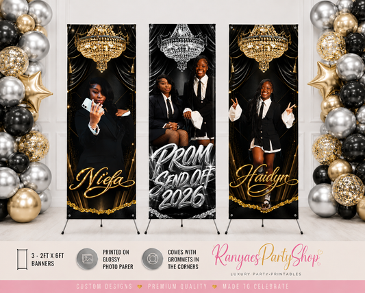 Prom Send Off Glossy Photo Banners Set | Graduation 2026 Banners | Prom 2026 Banners | CLO 2026