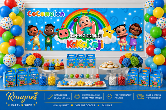 Cocomelon Birthday Banner | Cocomelon Birthday Party | Birthday Banner | Printed & Shipped
